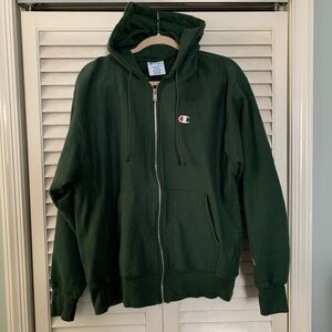 Champion Forest Green Reverse Weave Hoodie